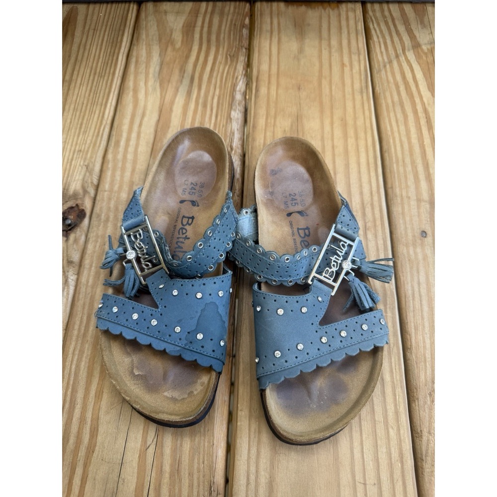 Birkenstock Betula Blue Women's Krystle Leather Sandals Saphire Size 7